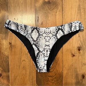 Zaful Black and White Snakeskin Bikini Bottom